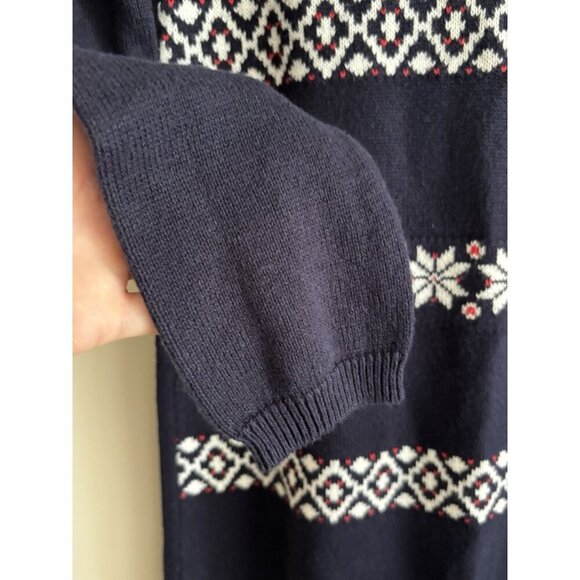 Gymboree Holiday Fair Isle Sweater Dress Bear Snowflake Girl 10 Winter Holiday - Picture 3 of 9
